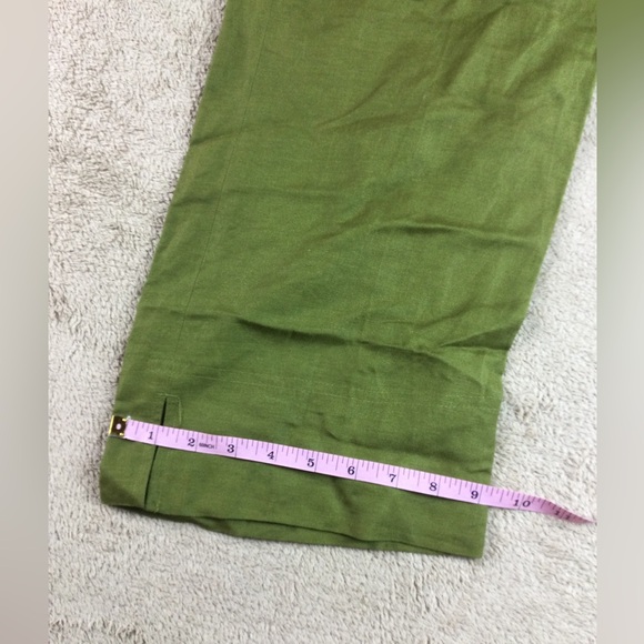 Larry Levine linen blend capri pants size 4 green - Picture 8 of 10